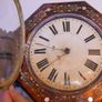 Victorian Wag On The Wall clock with mother of pearl - Victorian Dial Clock in Brass Inlaid Case, Convex Glass (in working order) Image 10