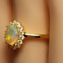 Lovely Quality Natural Ethiopian Opal and Lab Grown Diamond Dress Ring. Image 8