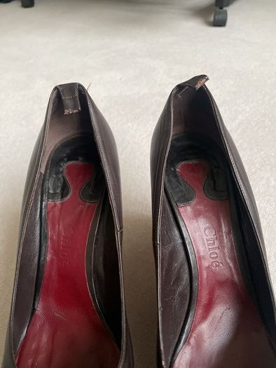 Vintage Chloe wedges brown leather Size 40 UK7