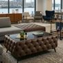 Chesterfield Coffee Table Velvet Rectangle 83x63x45cm with Glass Image 10