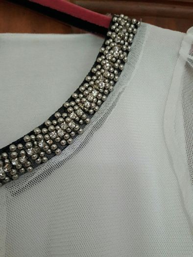 Cream top with diamonte detail Size 12