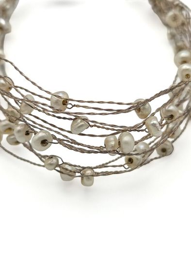 Vintage 925 Sterling Silver & Freshwater Pearls Bracelet