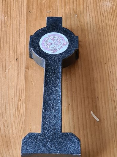 Mcharp Celtic  Cross Plus 2 E P N.s Candlesticks  With Barley Twiist Stems & Bevelled Base.
