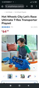 Hot Wheels Hot Wheels Playsets Hot Wheels City Let's Race Ultimate T-Rex Transporter Playset