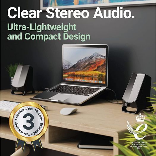 PC Speakers | 10W Power for USB Plug and Play | Classic Black with multi-connection