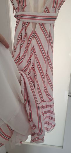 KARL LAGERFIELD Paris striped nautrical belted midi with gold tone button Sz 8 US (Fit 12UK) - Rrp 335 (New)