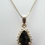 Vintage Sterling Silver Black Teardrop Pendant, Natural Onyx Necklace, Large Black Pendant, Silver Teardrop Pendant, length 18" - 4,5g Image 2