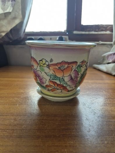Colourful Vintage Chinoiserie Planter. Jardiniere.