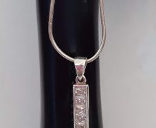 Sterling Silver Bar Drop Pendant Necklace