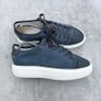 Arne Leather Toe Cap Trainer - Blue Image 4