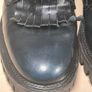 womens TOMMY HILFIGER ICONIC POLISHED LEATHER Boots black blue 8 eyelet lace up Size UK 6.5 EU 40 similar to dr martens Image 6