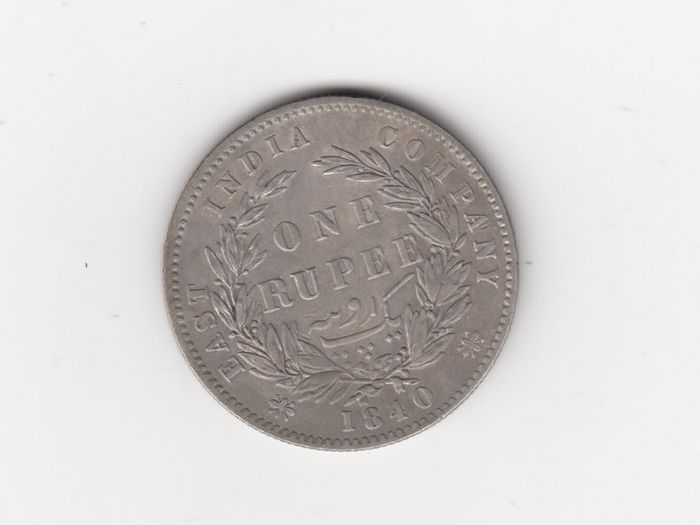 India, one rupee 1840, 91.7% Silver, East  India Company (no 429)