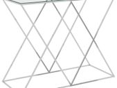 Side Table Silver 90x40x75 cm Stainless Steel and Glass