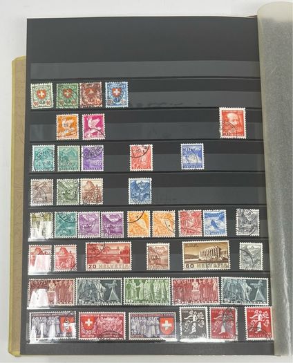Collection: Switzerland (Helvetia) mainly, Malta, Gibraltar & Andorra Stamps mainy usd but a few mint on 38 pages