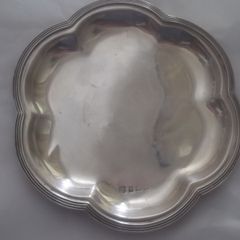 a small  vintage solid  silver tray