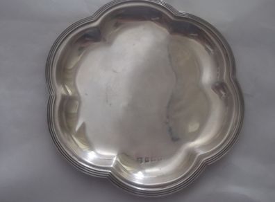 a small  vintage solid  silver tray
