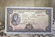5 Pound Lady Lavery 18/8/47 IRISH NOTE