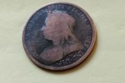1899 Victoria Halfpenny for sale.