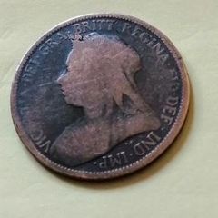 1899 Victoria Halfpenny for sale.