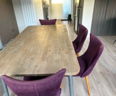 Walnut table chairs and bench (from EZ Furniture) for  sale