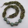 Antique Venetian Style Millefiori & Stripe Glass Beads Necklace Image 6