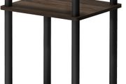 FREE EXPRESS SHIPPING Just 3-Tier Turn-N-Tube End Table, Side Table, Nightstand, Columbia Walnut/Black