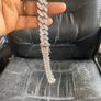 Genuine sliver cuban link chain with sparkling stones Image 2