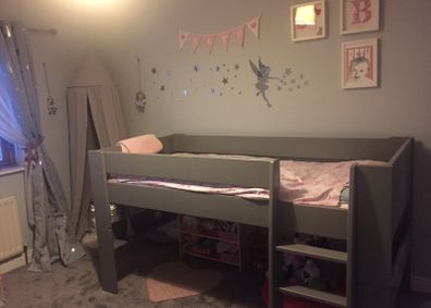 grey mid sleeper bunk bed