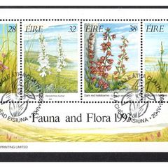 1993 Ireland Irish Orchids Commemorative Stamps Miniature Sheet Fine Used with First Day Issue Cancel