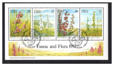 1993 Ireland Irish Orchids Commemorative Stamps Miniature Sheet Fine Used with First Day Issue Cancel