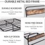 King Size Bed Frame with Headboard,Oval-Shaped Pla Image 2