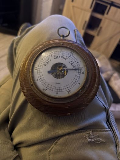 analog aneroid barometer