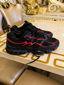 Black & Red Flame Bubble Sole Streetwear Trainers