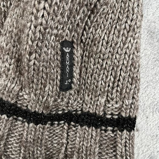 Armani Jeans Womens Roll Neck Jumper Sweater - Size 44 L - Grey - Mohair Blend