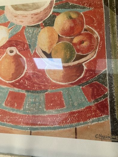 Cesar Manrique Framed Print - Colourful Fruit - 72 cm wide by 52 cm