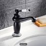 Antique Black Basin Faucet  Solid Brass Vintage Tap with Ceramic Handle Image 2