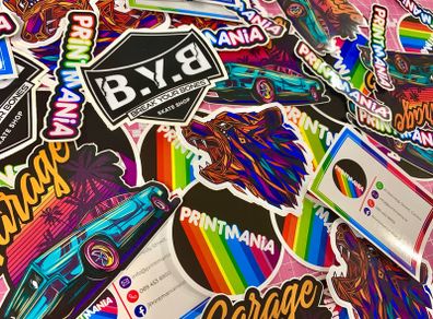 50x Custom Die Cut Stickers / your logo, picture etc