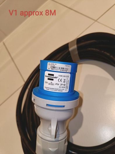 Heavy-Duty 32A Industrial Extension Lead (approx 8m) - 6mm Thick HO7RN-F Rubber Cable (Brennenstuhl / PCE)