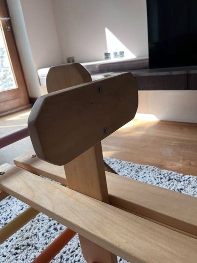 2-in-1 Wooden See-Saw & Climbing Arch