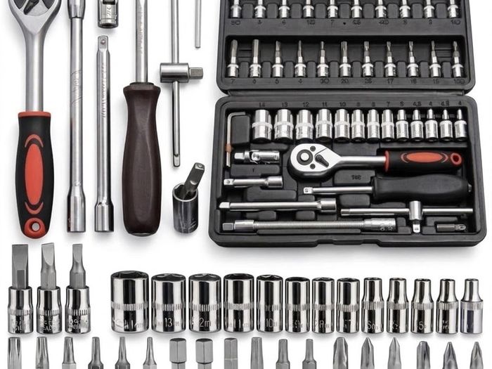 46-Piece 1/4" Socket & Bit Ratchet Tool Kit with Carrying Case