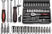 46-Piece 1/4" Socket &amp; Bit Ratchet Tool Kit with Carrying Case