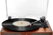 FREE EXPRESS SHIPPING Bluetooth Vinyl Record Player,3-Speed Turntable with Stereo Speakers Vintage Phonograph Record Player, with RCA Line Out AUX in Headphone Jack