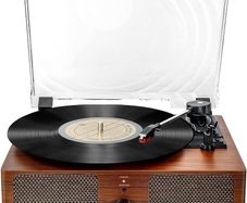 FREE EXPRESS SHIPPING Bluetooth Vinyl Record Player,3-Speed Turntable with Stereo Speakers Vintage Phonograph Record Player, with RCA Line Out AUX in Headphone Jack