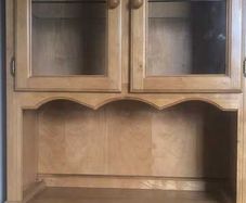 Oak kitchen dresser with glass display cabinet