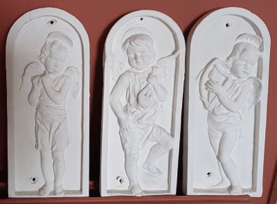 Set of 3 Cherub Plaques