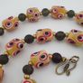 Antique Venetian African Style Thousand Eyes & Black Glass Beads Necklace Image 4