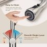 Kitchen Tap with Pull Out Spray, Swivel Kitchen Sink Mixer Tap Brushed Nickel with Pull Down Sprayer 3 Modes, Single Lever High Arch Stainless Steel Bar Faucet 1 Hole Image 4