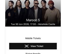 Maroon5 Concert tickets, (Front Row standing)