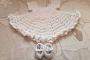 Handmade 100% cotton christening set 0-3 months