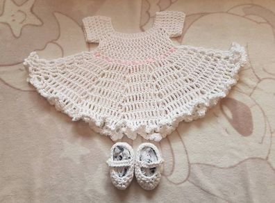 Handmade 100% cotton christening set 0-3 months